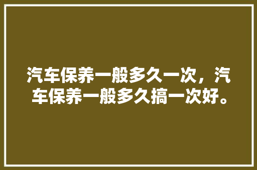汽车保养一般多久一次，汽车保养一般多久搞一次好。  第1张 汽车保养一般多久一次，汽车保养一般多久搞一次好。 购车指南