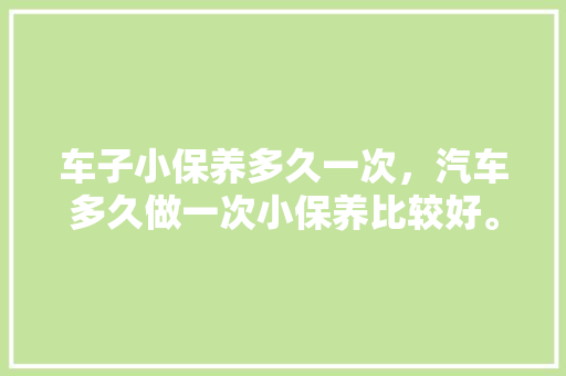 车子小保养多久一次，汽车多久做一次小保养比较好。  第1张 车子小保养多久一次，汽车多久做一次小保养比较好。 豪华车