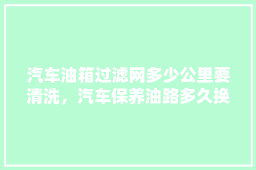 汽车油箱过滤网多少公里要清洗，汽车保养油路多久换一次油。  第1张 汽车油箱过滤网多少公里要清洗，汽车保养油路多久换一次油。 豪华车