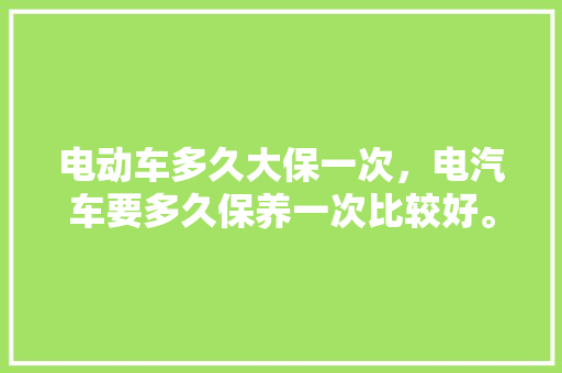 电动车多久大保一次,电汽车要多久保养一次比较好。 新车 电动车多久大保一次,电汽车要多久保养一次比较好。 第1张 电动车多久大保一次,电汽车要多久保养一次比较好。 新车