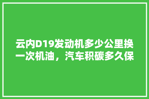 云内D19发动机多少公里换一次机油，汽车积碳多久保养一次比较好。  第1张 云内D19发动机多少公里换一次机油，汽车积碳多久保养一次比较好。 汽车维修