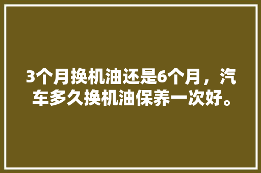3个月换机油还是6个月，汽车多久换机油保养一次好。  第1张 3个月换机油还是6个月，汽车多久换机油保养一次好。 摩托车