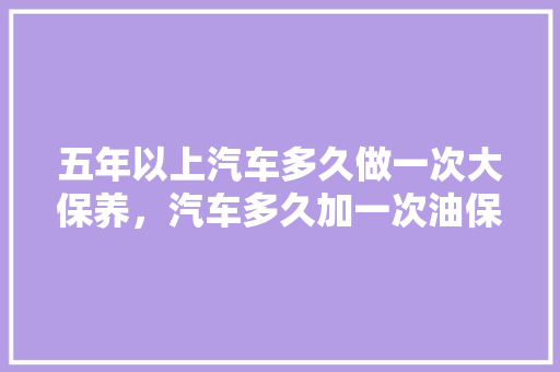 五年以上汽车多久做一次大保养，汽车多久加一次油保养好呢。  第1张 五年以上汽车多久做一次大保养，汽车多久加一次油保养好呢。 豪华车