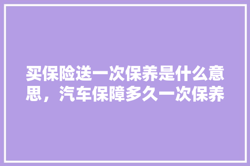 买保险送一次保养是什么意思，汽车保障多久一次保养好呢。  第1张 买保险送一次保养是什么意思，汽车保障多久一次保养好呢。 汽车维修