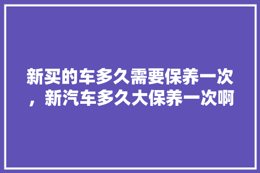 新买的车多久需要保养一次，新汽车多久大保养一次啊多少钱。  第1张 新买的车多久需要保养一次，新汽车多久大保养一次啊多少钱。 汽车评测