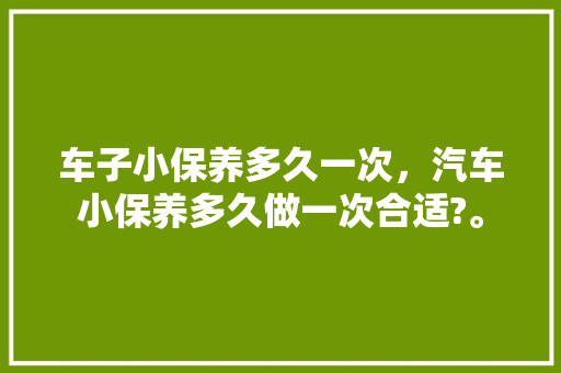 车子小保养多久一次，汽车小保养多久做一次合适?。  第1张 车子小保养多久一次，汽车小保养多久做一次合适?。 商用车
