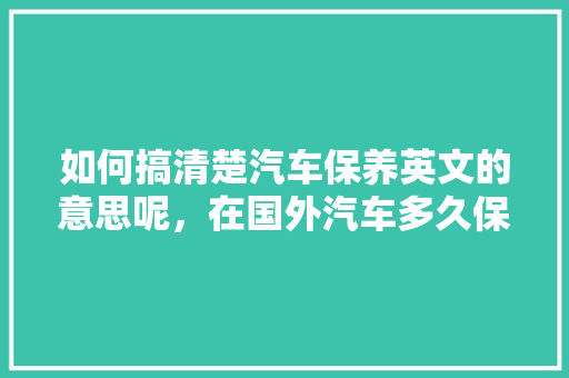 如何搞清楚汽车保养英文的意思呢，在国外汽车多久保养一次比较好。  第1张 如何搞清楚汽车保养英文的意思呢，在国外汽车多久保养一次比较好。 电瓶车