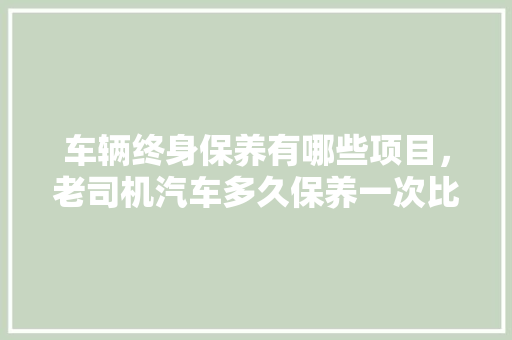 车辆终身保养有哪些项目，老司机汽车多久保养一次比较好。  第1张 车辆终身保养有哪些项目，老司机汽车多久保养一次比较好。 二手车