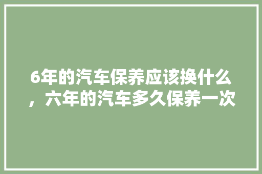 6年的汽车保养应该换什么，六年的汽车多久保养一次比较好。  第1张 6年的汽车保养应该换什么，六年的汽车多久保养一次比较好。 新车