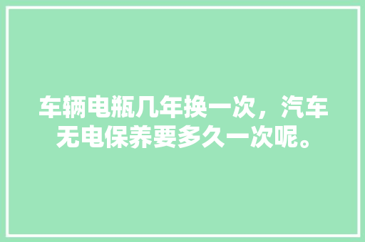车辆电瓶几年换一次，汽车无电保养要多久一次呢。  第1张 车辆电瓶几年换一次，汽车无电保养要多久一次呢。 汽车配件
