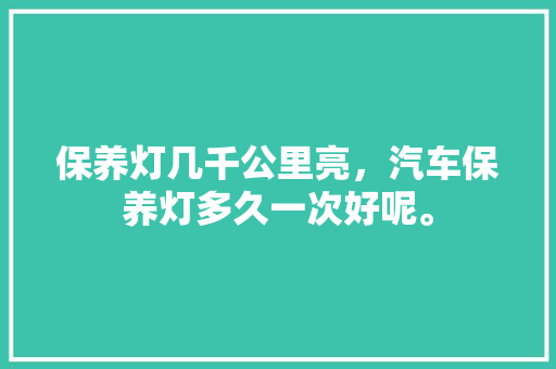 保养灯几千公里亮，汽车保养灯多久一次好呢。  第1张 保养灯几千公里亮，汽车保养灯多久一次好呢。 摩托车配件