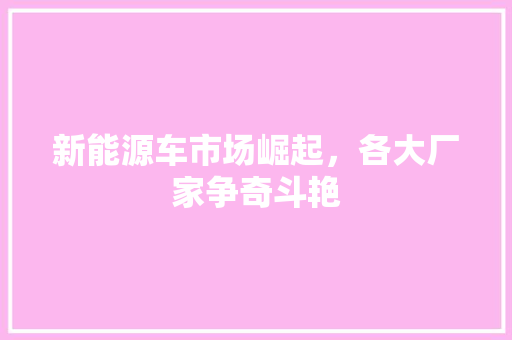 新能源车市场崛起，各大厂家争奇斗艳  第1张 新能源车市场崛起，各大厂家争奇斗艳 豪华车