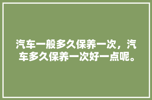 汽车一般多久保养一次，汽车多久保养一次好一点呢。  第1张 汽车一般多久保养一次，汽车多久保养一次好一点呢。 豪华车