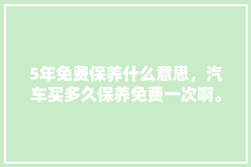5年免费保养什么意思，汽车买多久保养免费一次啊。  第1张 5年免费保养什么意思，汽车买多久保养免费一次啊。 商用车
