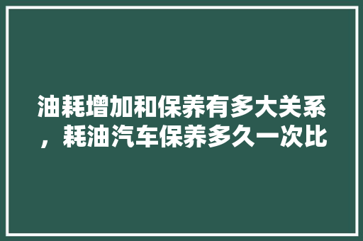 油耗增加和保养有多大关系，耗油汽车保养多久一次比较好。  第1张 油耗增加和保养有多大关系，耗油汽车保养多久一次比较好。 二手车