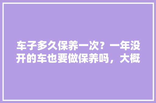 车子多久保养一次?一年没开的车也要做保养吗,大概多久汽车保养一次比较好。 购车指南 车子多久保养一次?一年没开的车也要做保养吗,大概多久汽车保养一次比较好。 第1张 车子多久保养一次?一年没开的车也要做保养吗,大概多久汽车保养一次比较好。 购车指南