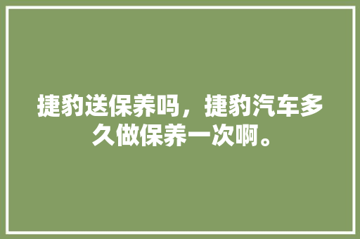 捷豹送保养吗,捷豹汽车多久做保养一次啊。 二手车 捷豹送保养吗,捷豹汽车多久做保养一次啊。 第1张 捷豹送保养吗,捷豹汽车多久做保养一次啊。 二手车