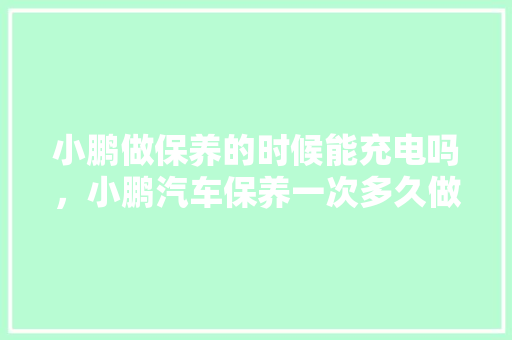 小鹏做保养的时候能充电吗，小鹏汽车保养一次多久做完。  第1张 小鹏做保养的时候能充电吗，小鹏汽车保养一次多久做完。 豪华车