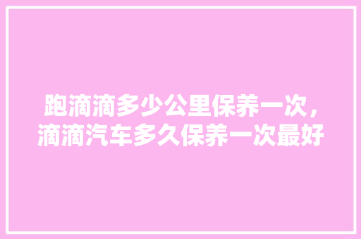 跑滴滴多少公里保养一次，滴滴汽车多久保养一次最好。  第1张 跑滴滴多少公里保养一次，滴滴汽车多久保养一次最好。 电瓶车